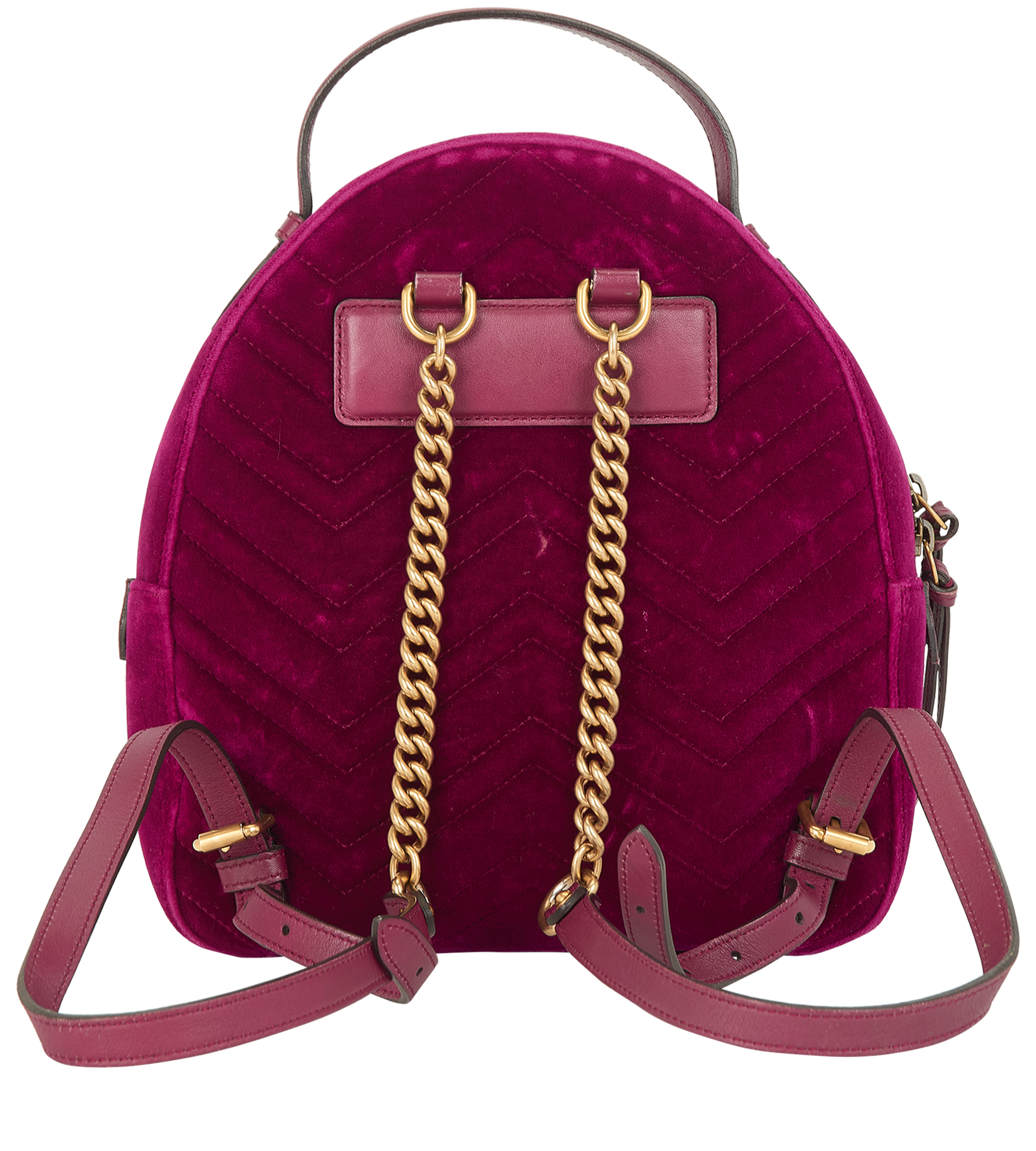 GG Marmont Backpack, &pound;750, Handbags, Purple, Velvet, Back view